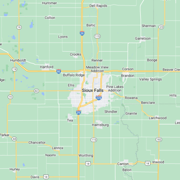 sioux falls south dakota area map