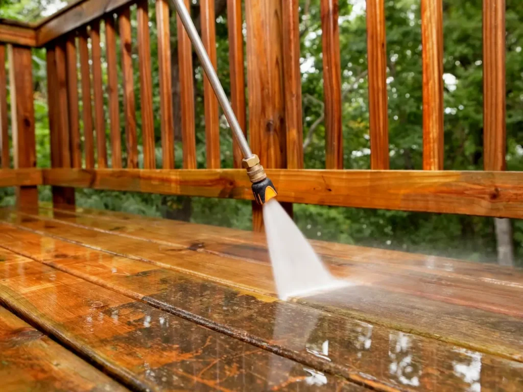 power washing wood deck cleaning service